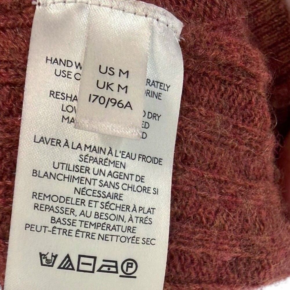 Free People Elias Sweater Medium 100% Cashmere Soft Breathable Rust ob122032 - Picture 9 of 12